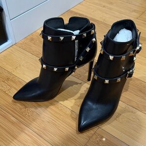 Valentino Black Studded Heeled Boots